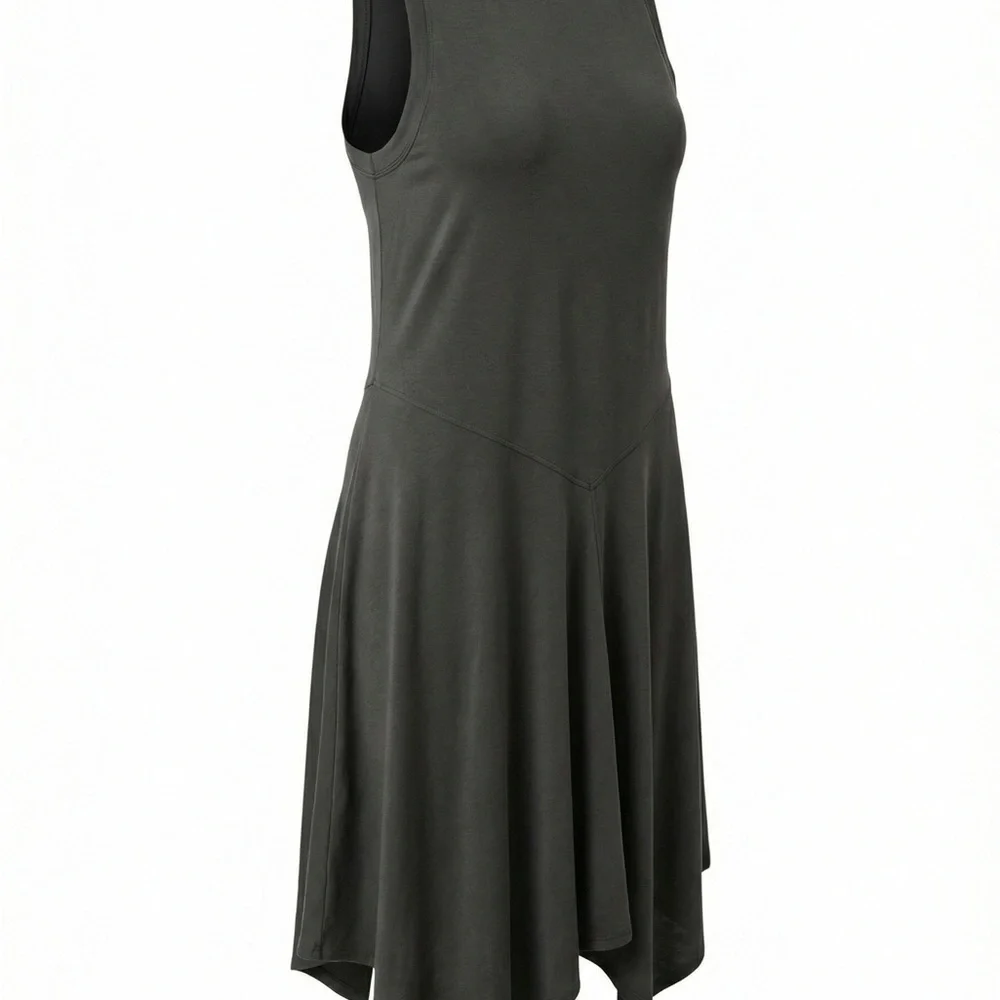 Aerie Asymmetrical Charcoal Dress - Picture 1 of 6